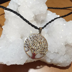 ＊再販＊大＊■成長や繁栄のお守り■Ｂｌａｃｋ■ tibetan silver　tree design　ネックレス 1枚目の画像