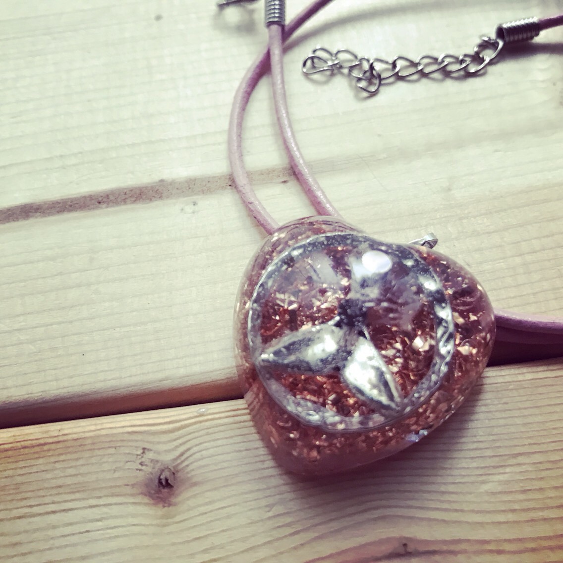 プチハート♡のオルゴナイトネックレス