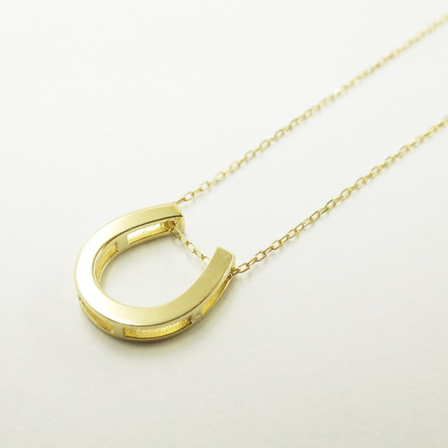 超美品　高級　4°C k18 ダイヤ　ホースシュー ネックレス　40㎝　YG 4℃ - 新品未使用 4°C k18 YG ダイヤモンド ネックレス ホース