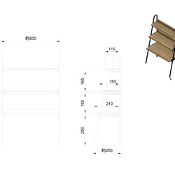 ミニマル3段シェルフ　転び止めあり　アイアン＆シェルフ 7枚目の画像