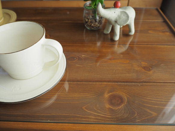 ガラスローテーブル　Ｔa02　ナチュラル　天然木　新色追加 2枚目の画像