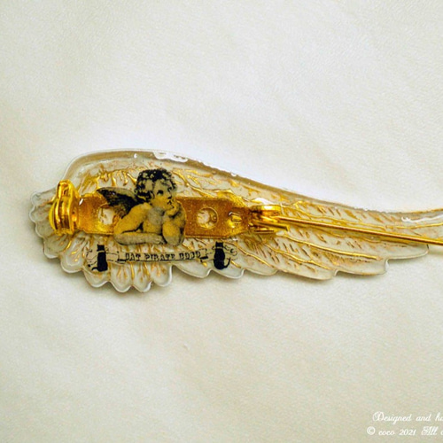 再販❆受注制作 アンティーク加工＋手描き❆『天使の忘れもの』翼の