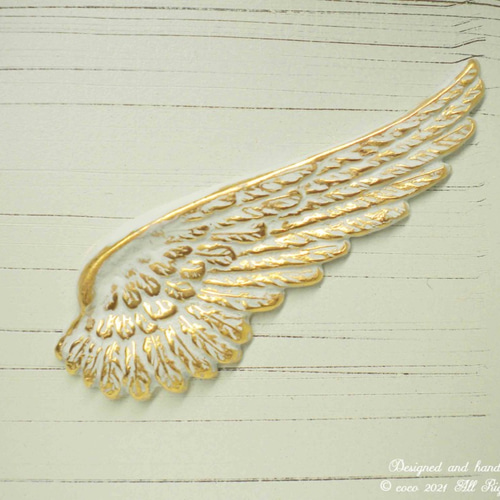 再販❆受注制作 アンティーク加工＋手描き❆『天使の忘れもの』翼の