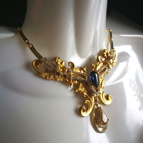 漆藍の鳳凰　1960'sヴィンテージガラス他【Noble Jewelry Series】 3枚目の画像