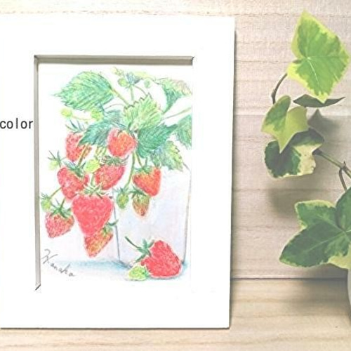 いちご＊水彩イラスト原画木製フレーム 切り絵 hanako-color 通販