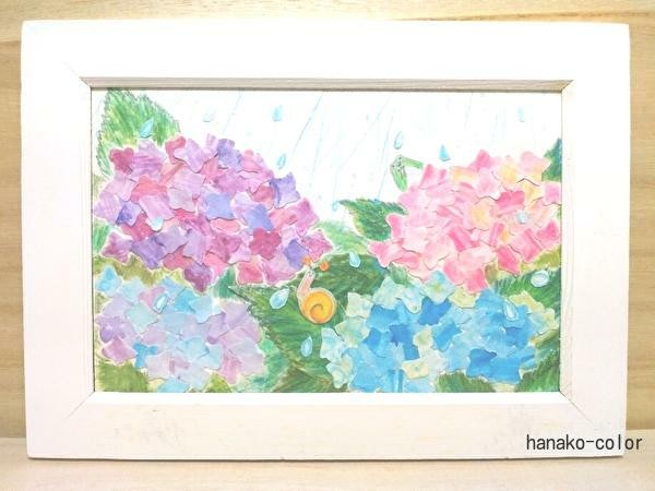 アジサイ　水彩画　原画 原画 『 紫陽花 』 アジサイの絵 水彩画 | 幸せの水彩画