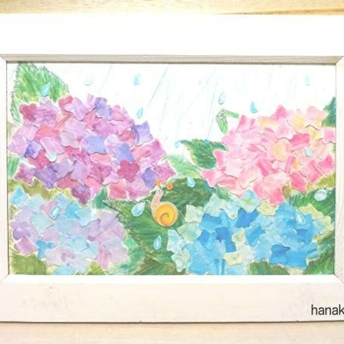 グラスアート　イラスト　水彩画　原画 シーグラスアート/ハンドメイド/原画/水彩画 /手描きイラスト