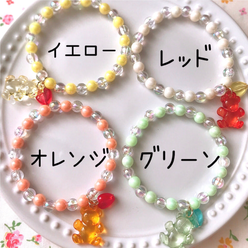 くまちゃん•ᴥ•♥⃜キッズブレスレット(キッズアクセサリー・キッズ