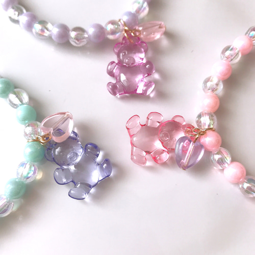 くまちゃん•ᴥ•♥⃜キッズブレスレット(キッズアクセサリー・キッズ