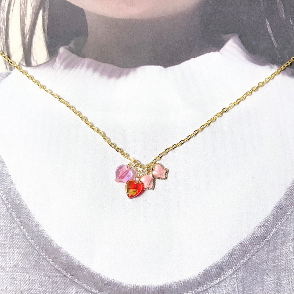 選べるハート♡とリボン⋈*.。のキッズネックレス(キッズアクセサリー･キッズ･子供･ネックレス･プレゼント) 7枚目の画像