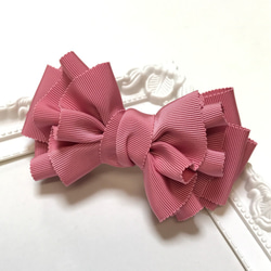 【選べるパーツ】Milky ribbon☆Petersham☆Rose pink 1枚目の画像