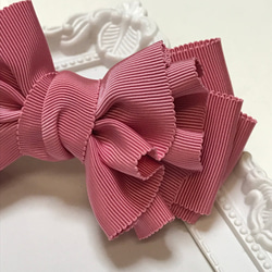 【選べるパーツ】Milky ribbon☆Petersham☆Rose pink 2枚目の画像