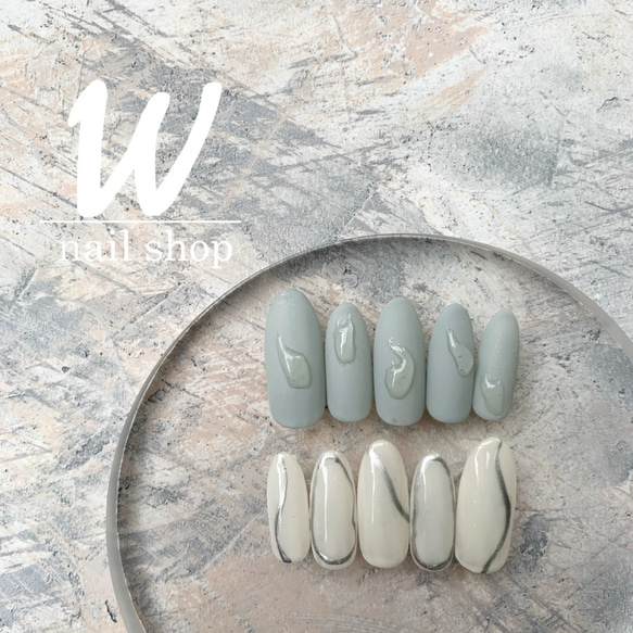 Blue gray ネイルチップ Blue gray ネイルチップ