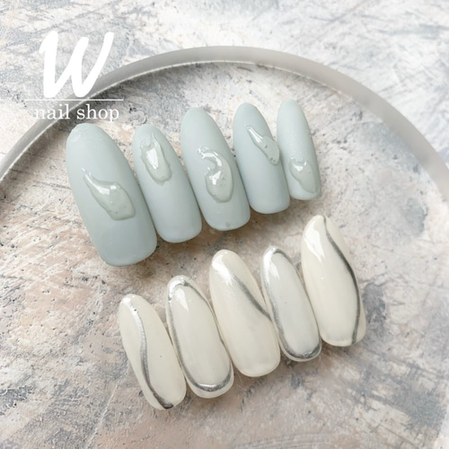 Blue gray ネイルチップ Blue gray ネイルチップ