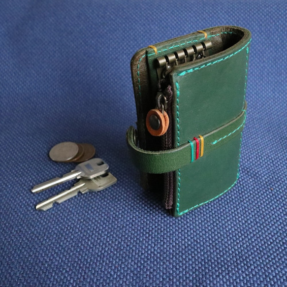/包郵/可容納5把鑰匙的零錢包鑰匙包●免費換線顏色●刻名收費 AC-13 第1張的照片