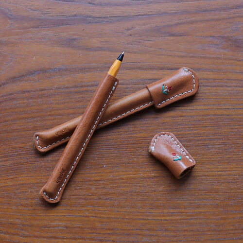 革のボールペンカバー 【革6色】おしゃれなBICペン付属の文房具