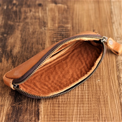 ファスナー式レザー眼鏡ケース【革6色】フェルトでめがねを保護・12色