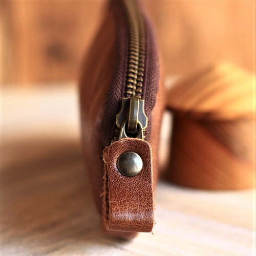 ファスナー式レザー眼鏡ケース【革6色】フェルトでめがねを保護・12色