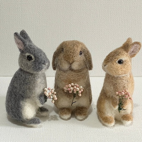 羊毛フェルト うたっち グレー ネザーランドドワーフ 羊毛フェルト うたっち グレー ネザーランドドワーフ