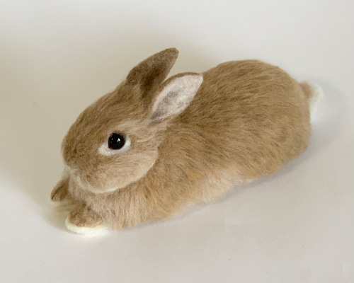 羊毛フェルト うさぎ ネザーランド・ドワーフ ハンドメイド ぽぽ 羊毛フェルトうさぎのぽんぽんバッグチャーム(ネザーランド