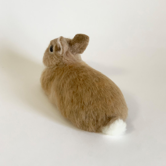 【包郵】羊毛氈兔荷蘭矮人放鬆姿勢｜娃娃毛絨公仔 第8張的照片