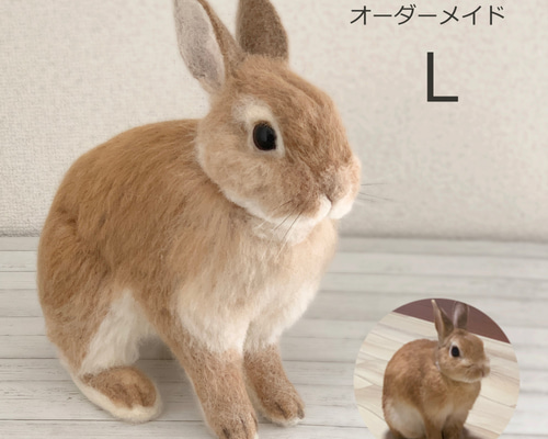愛嬌がある仔兎ちゃん ぬいぐるみ ハンドメイド 羊毛フェルト