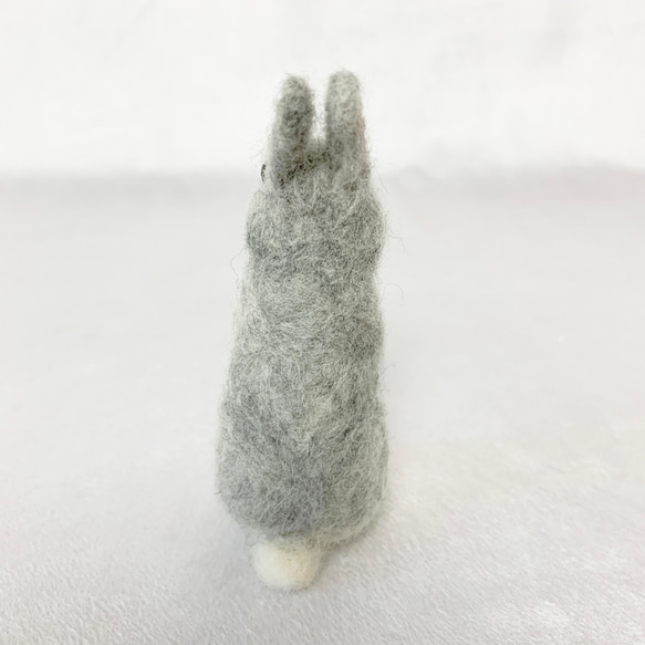 羊毛氈兔子微型銀色鬧劇|荷蘭矮人迷你尺寸S兔子手騎 第3張的照片