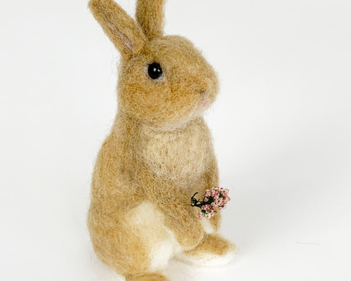 ミニチュア 羊毛フェルト うさぎ オレンジ うたっち ｜ ネザーランド