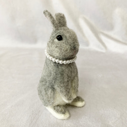 羊毛氈兔微型銀Utatchi |荷蘭矮人迷你尺寸S兔手騎 第2張的照片