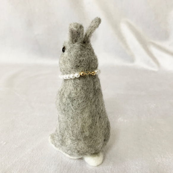 羊毛氈兔微型銀Utatchi |荷蘭矮人迷你尺寸S兔手騎 第4張的照片