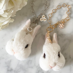 羊毛氈兔子包小飾物白兔子銀｜羊毛兔子包小飾物 第6張的照片