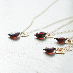 K14gf heart-shaped garnet necklace 4枚目の画像