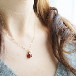 K14gf heart-shaped garnet necklace 7枚目の画像