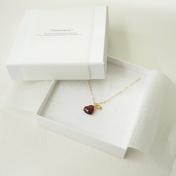 K14gf heart-shaped garnet necklace 8枚目の画像