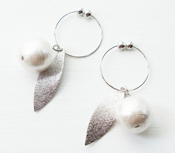 SV ダイヤモンドダスト leaf earring 3枚目の画像