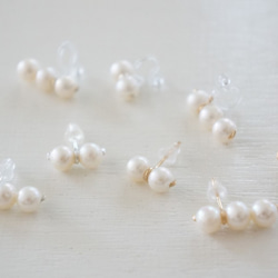 K14gf 5 freshwater pearls pierce 4枚目の画像