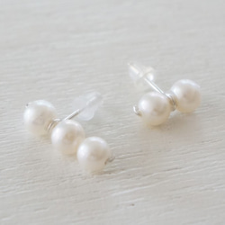 SV925 5 freshwater pearls pierce 1枚目の画像