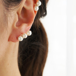 SV925 5顆淡水珍珠耳環 第1張的照片