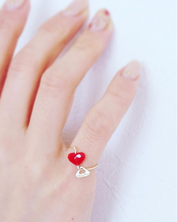 【K10 】 quartz heart ring ・by YouuumuJewelry* 第2張的照片