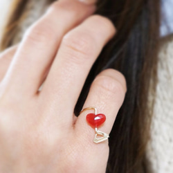 【K10 】 quartz heart ring ・by YouuumuJewelry* 第3張的照片