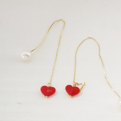 【K10 】  quartz heart pierce　・by YouuumuJewelry* 1枚目の画像