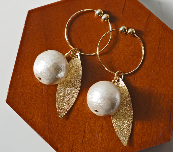 ダイヤモンドダスト leaf earring 2枚目の画像