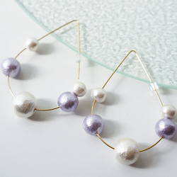 bubble pierced earrings purple 第1張的照片