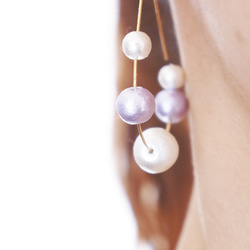 bubble pierced earrings purple 第2張的照片