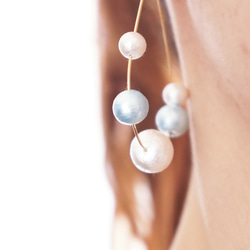 bubble pierced earrings aqua 第2張的照片