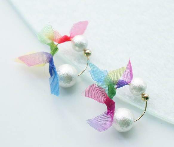 rainbowflower earring 01 第1張的照片
