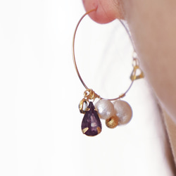 ヴィンテージガラス pierced earrings 03 3枚目の画像