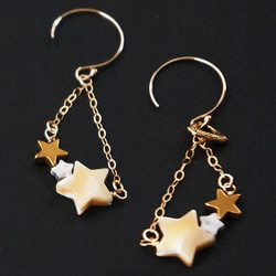 ★〜shooting star pierced earrings 第2張的照片