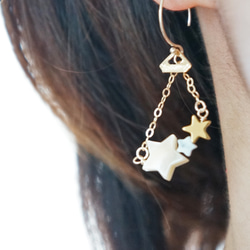 ★〜shooting star pierced earrings 第3張的照片