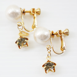 vintage star-crown earring black dia 2枚目の画像